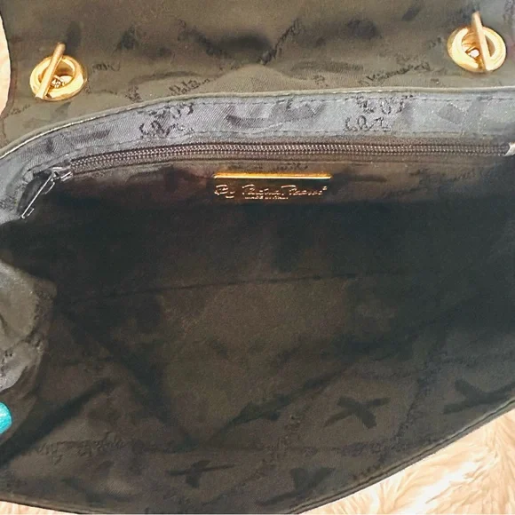 Paloma Picasso Crossbody Bag Black Leather Gold Chain Strap - Picture 8 of 12